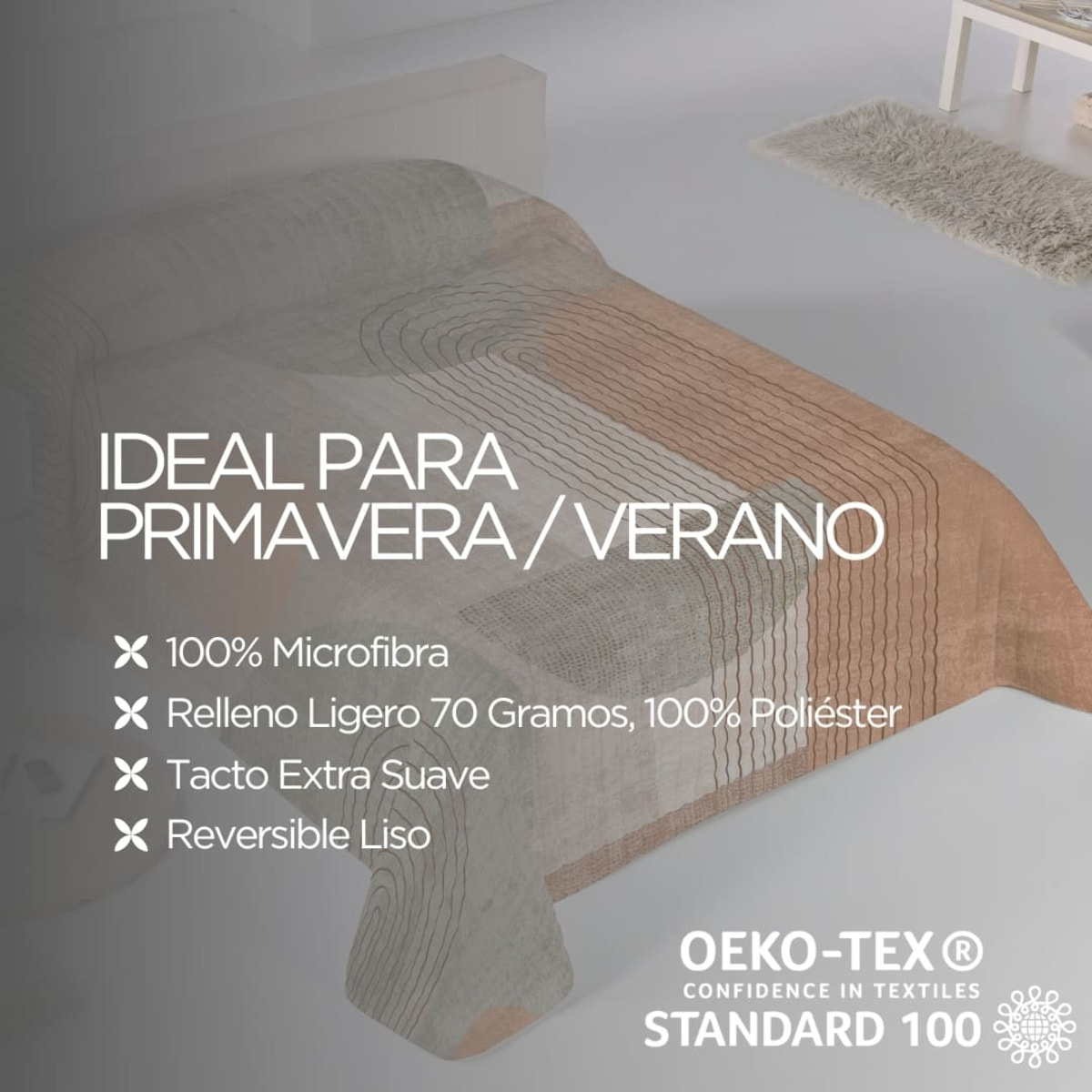 Colcha Bouti Estampada - Reversible - 100% Poliéster - Microfibra - 70 gr/m² - Half Oval