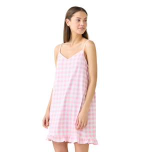 Camicia da notte donna estiva in cotone articolo vichy heart. Noidinotte