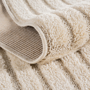 TURIN - Tapis moderne à motif graphique en relief crème