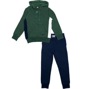 Tuta da bambino con cappuccio e zip logo piccolo Basic