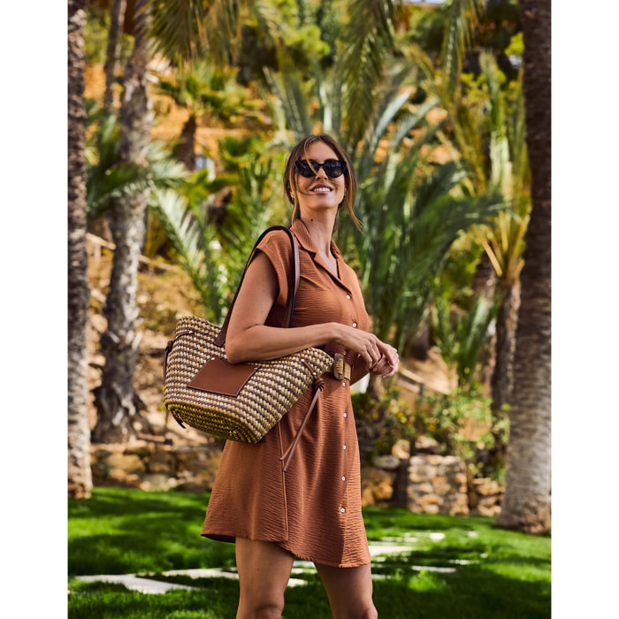 Vestido Corto Marrón - Tonlon