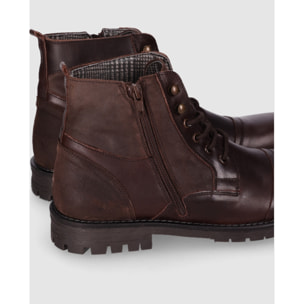 Botines de Piel - Marron - Tacón: Bajo