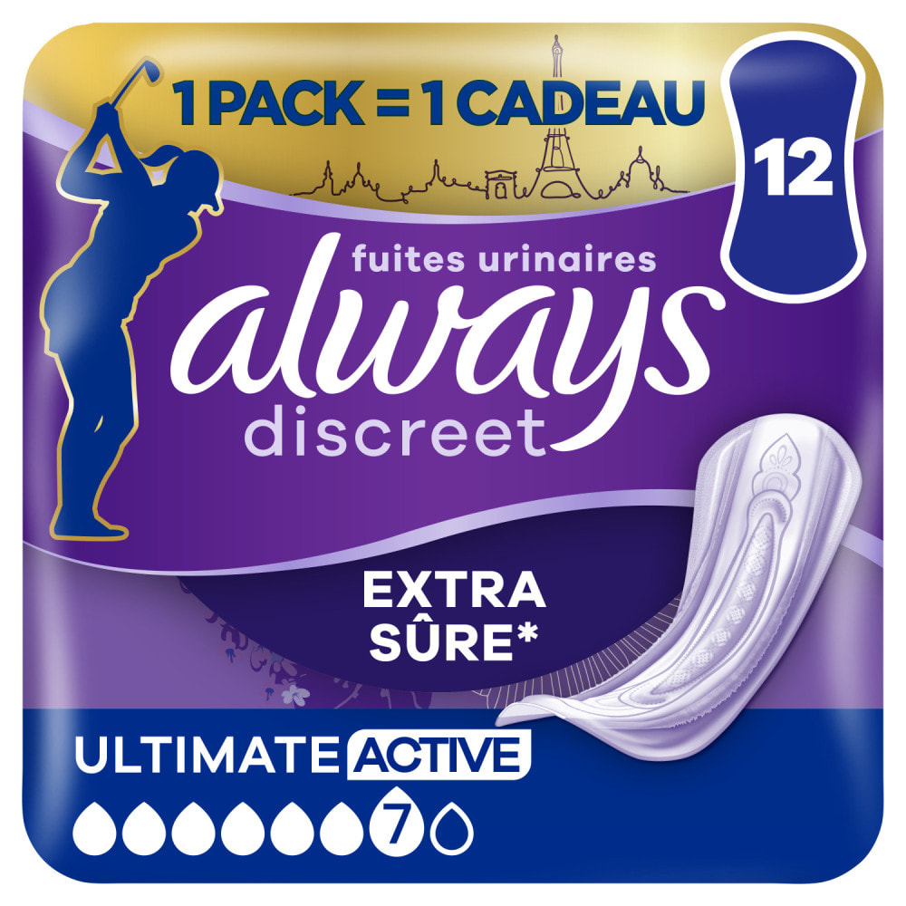 4x12 Serviettes pour Fuites Urinaires Always Discreet - Ultimate Active