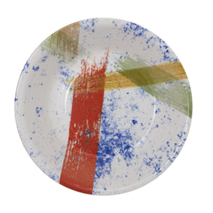Piatto da portata tondo Canva in ceramica sottosmalto