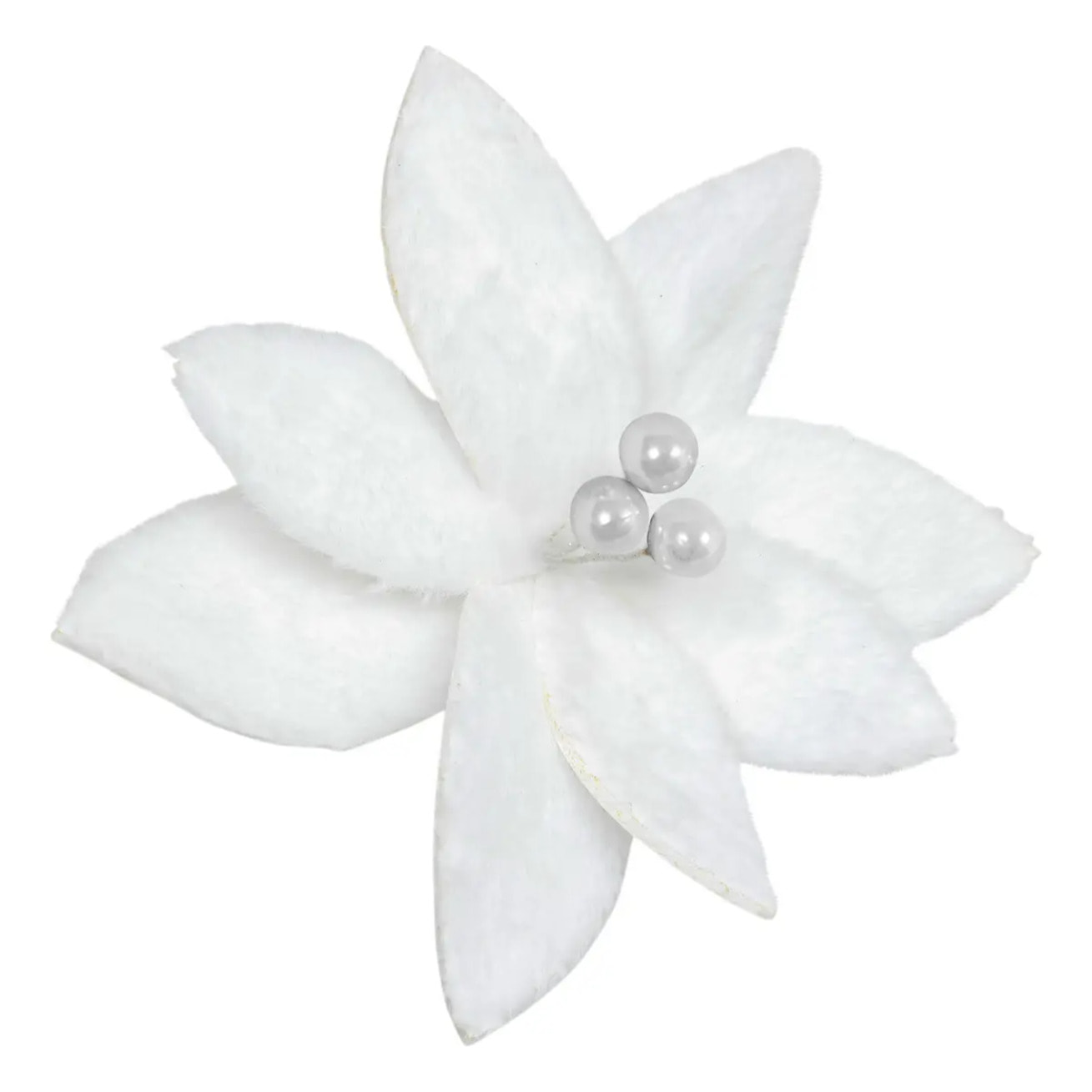 Décoration de sapin poinsettia blanc 25cm