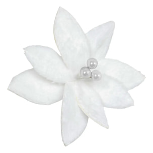 Décoration de sapin poinsettia blanc 25cm