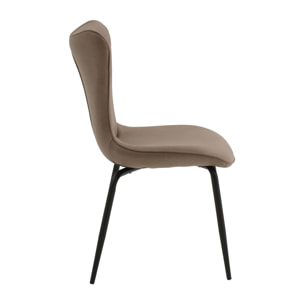 Set di 4 sedie BONDI BEACH in similpelle marrone e gambe in metallo nero