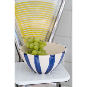 J-Line Bol Poisson Ligné - céramique - bleu foncé - large