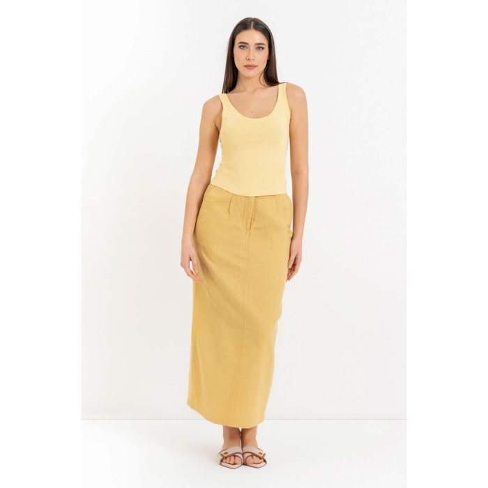 Kocca - Top da donna aderente in viscosa con scollo rotondo Donna