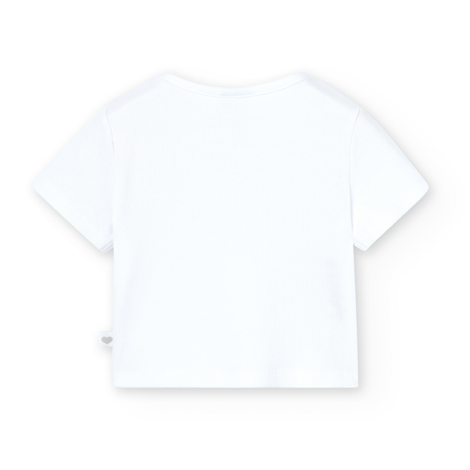 Camiseta niÃ±a, canalÃ© lisa, mangas cortas, blanco