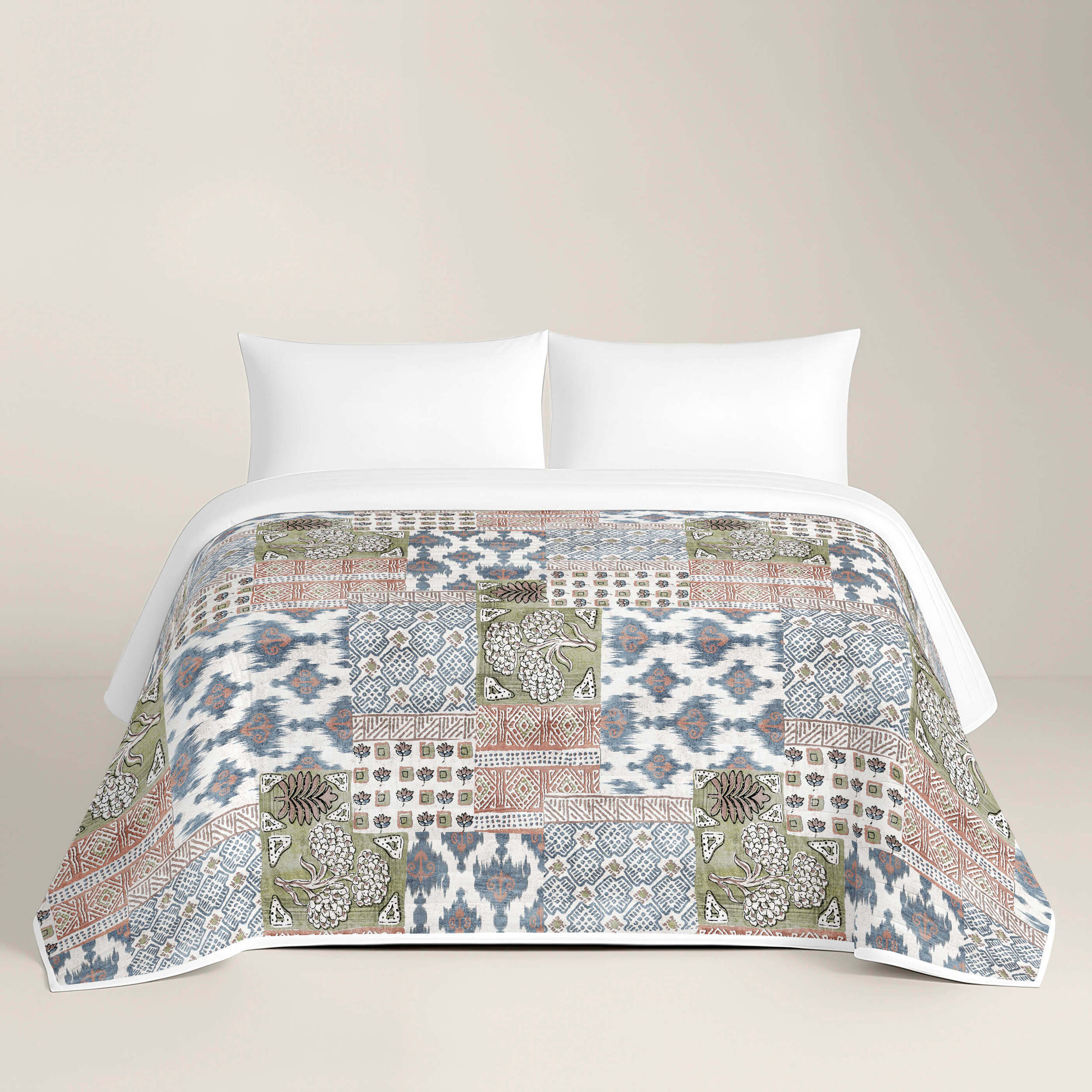 Colcha Bouti Estampada - 2/3 Piezas - 100% Poliéster - Microfibra - 70 gr/m² - Indian