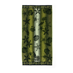 Telo Mare Spugna Jacquard Spiaggia Disegno New Shell