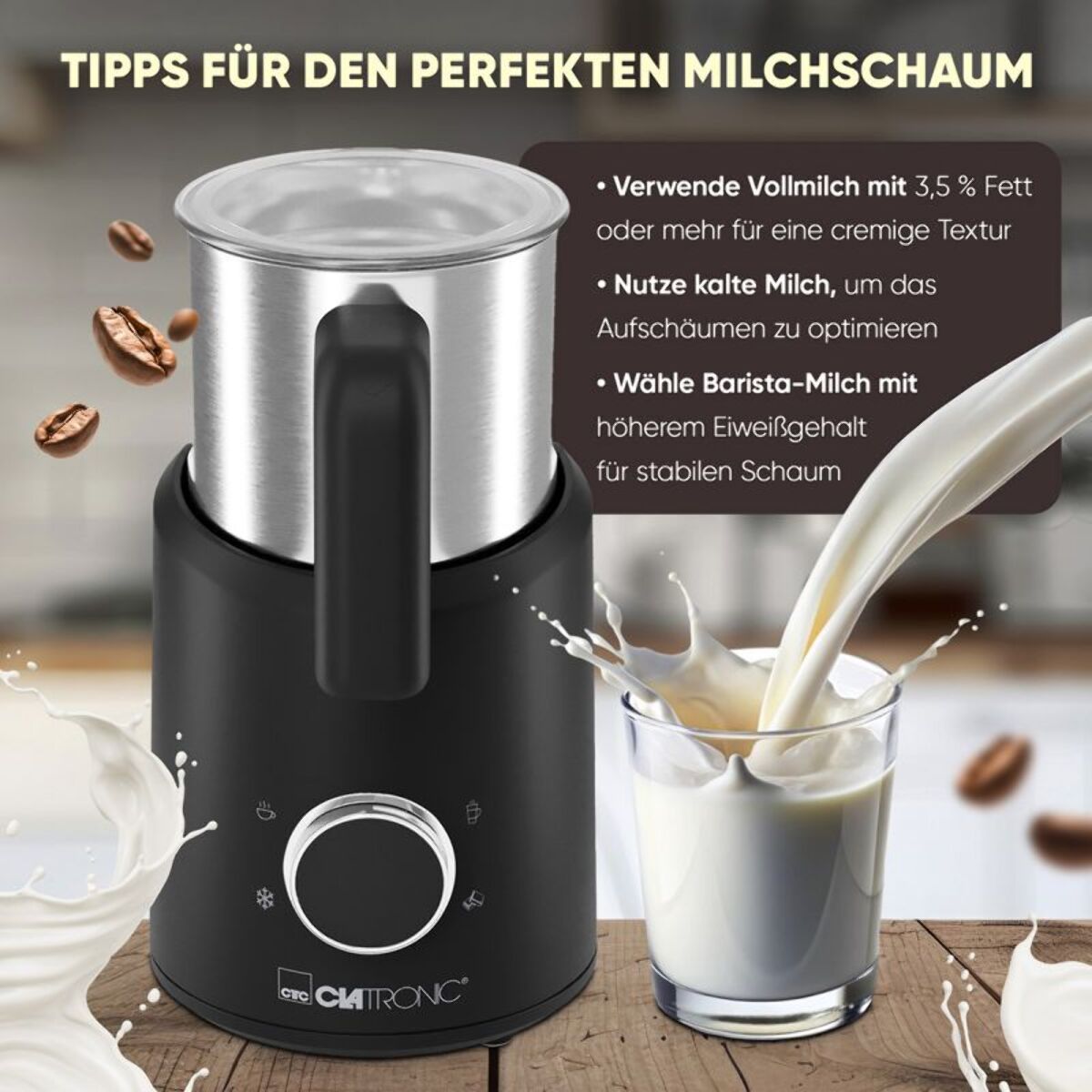 Mousseur à lait 500W Clatronic MS3812-Noir