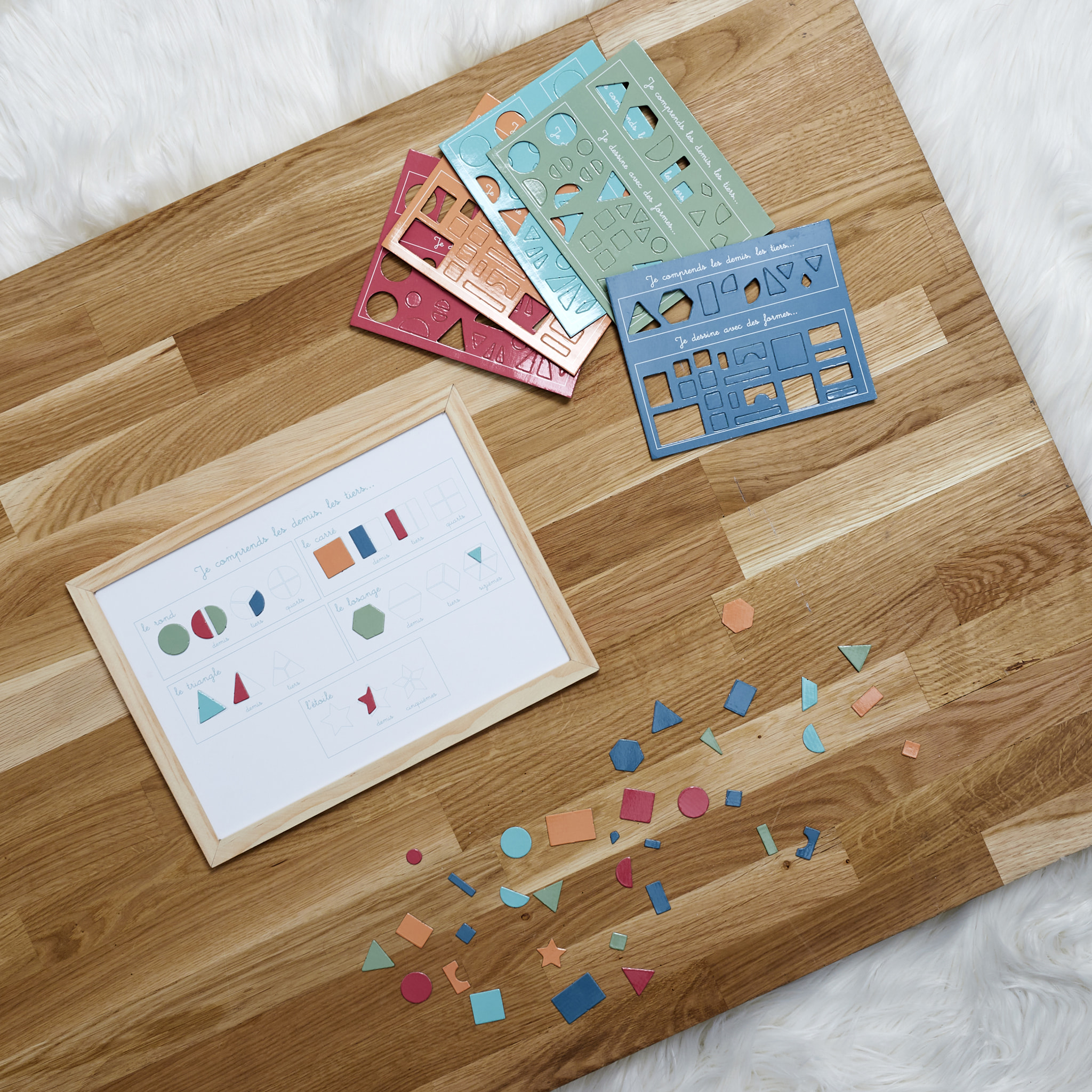 TABLEAU EN BOIS JE COMPRENDS LES FORMES