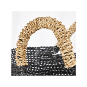 Panier rond en jonc de mer et raphia - HOOK