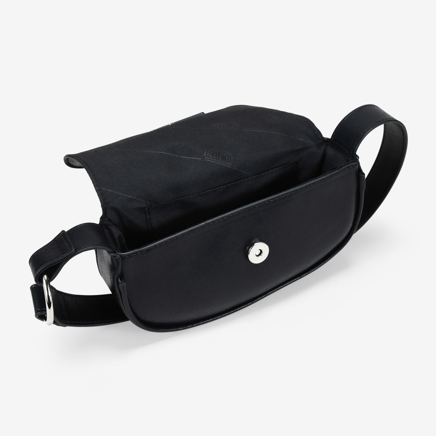 Bolso mini negro de hombro con solapa