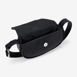 Bolso mini negro de hombro con solapa