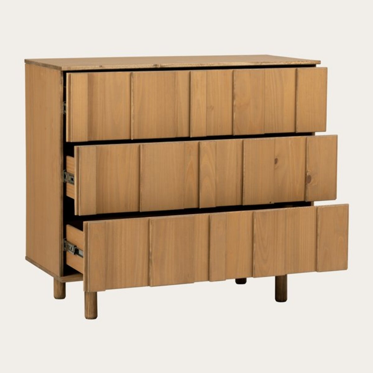 Commode Sandoli -bois massif d'araucaria-couleur nogal 100 x 90 x 45 cm