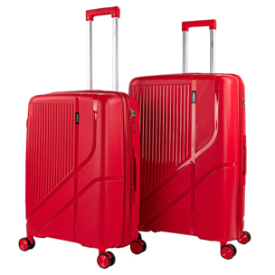 Juego De Maletas Rígidas Pp Itaca 761300 Viaje Pp Itaca Rojo