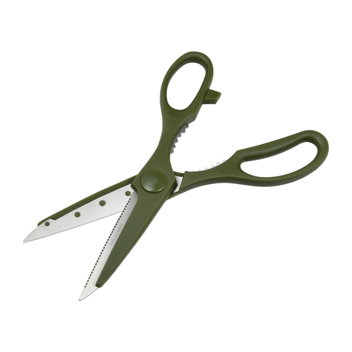 Tijeras de cocina 21,5 cm acero inoxidable con mango ergonómico verde expert san ignacio