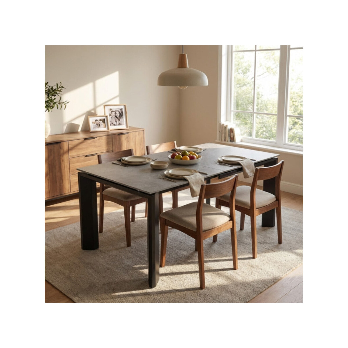 Table extensible en céramique gris clair 140/200 cm - SOHO