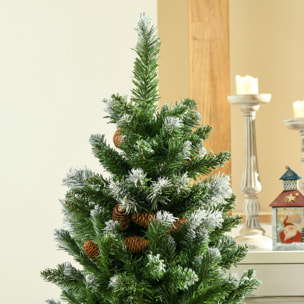 Árbol de Navidad Artificial con Maceta 120 cm Árbol de Navidad Nevado con 328 Ramas 20 Piñas y Soporte Metálico Decoración Navideña para Interiores Verde