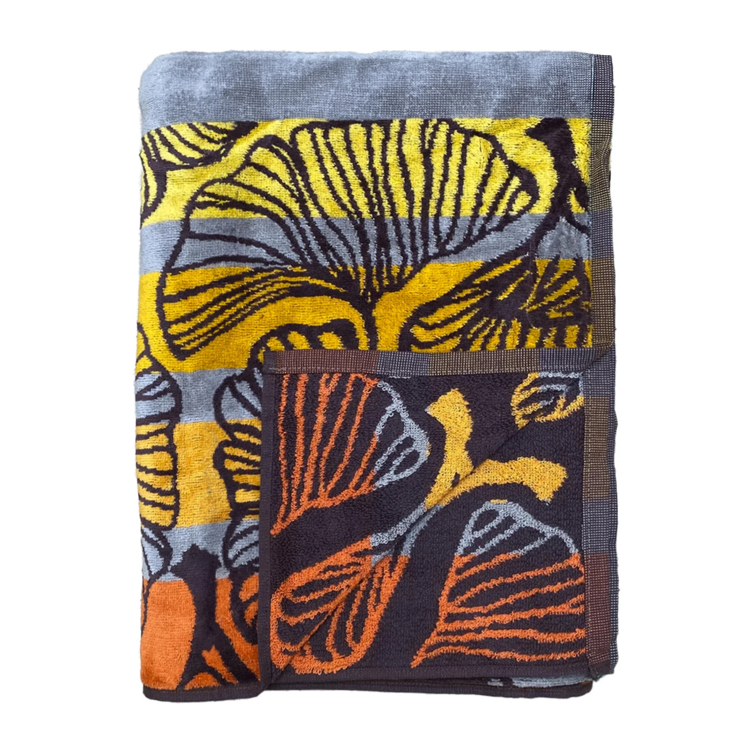 Serviette de plage éponge velours Jacquard - Homok - 95x175cm - 440g/m²