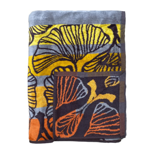 Serviette de plage éponge velours Jacquard - Homok - 95x175cm - 440g/m²