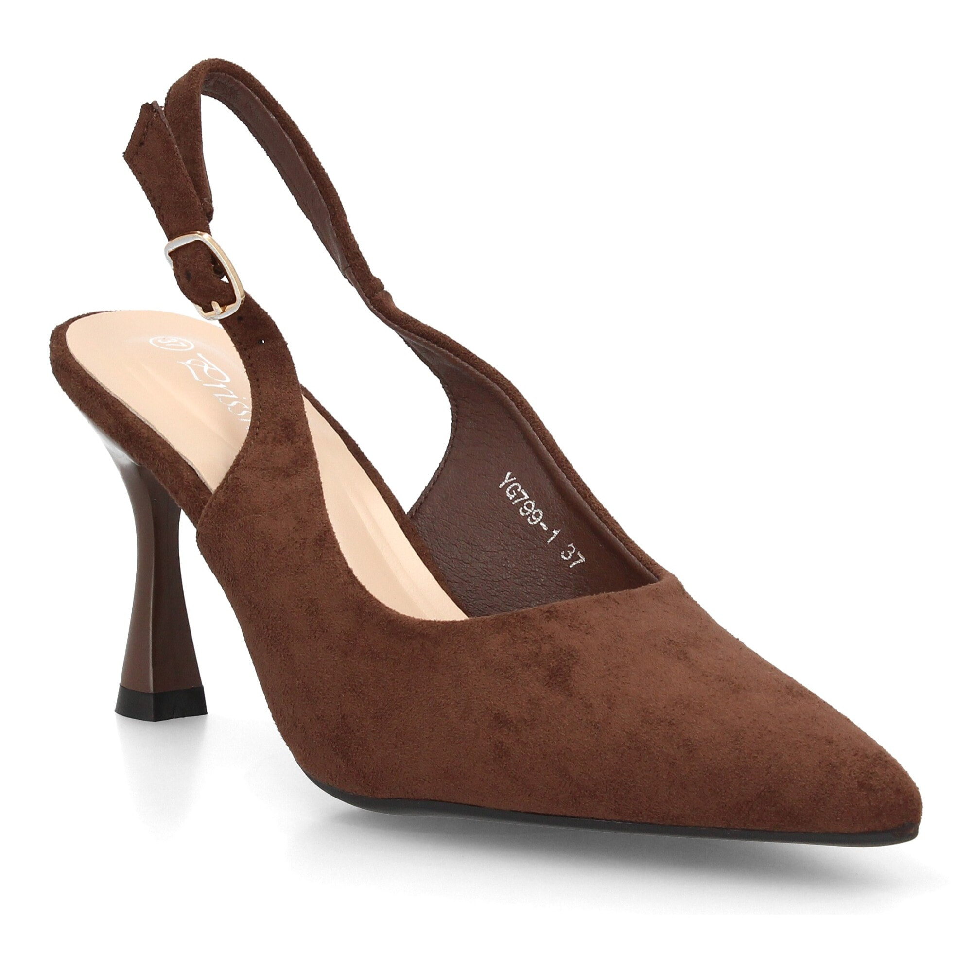 Zapato salón destalonado para mujer con tacón y punta fina