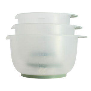 Lot de 3 bols à mélanger en plastique