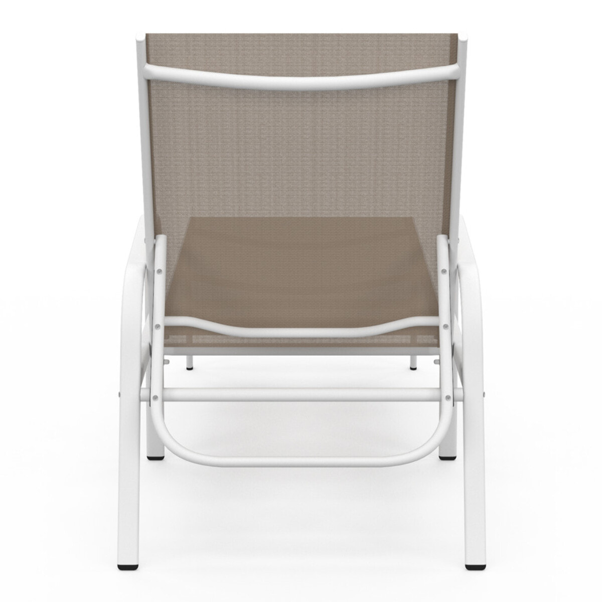 Transats inclinables 5 positions en textilène beige - lot de 2