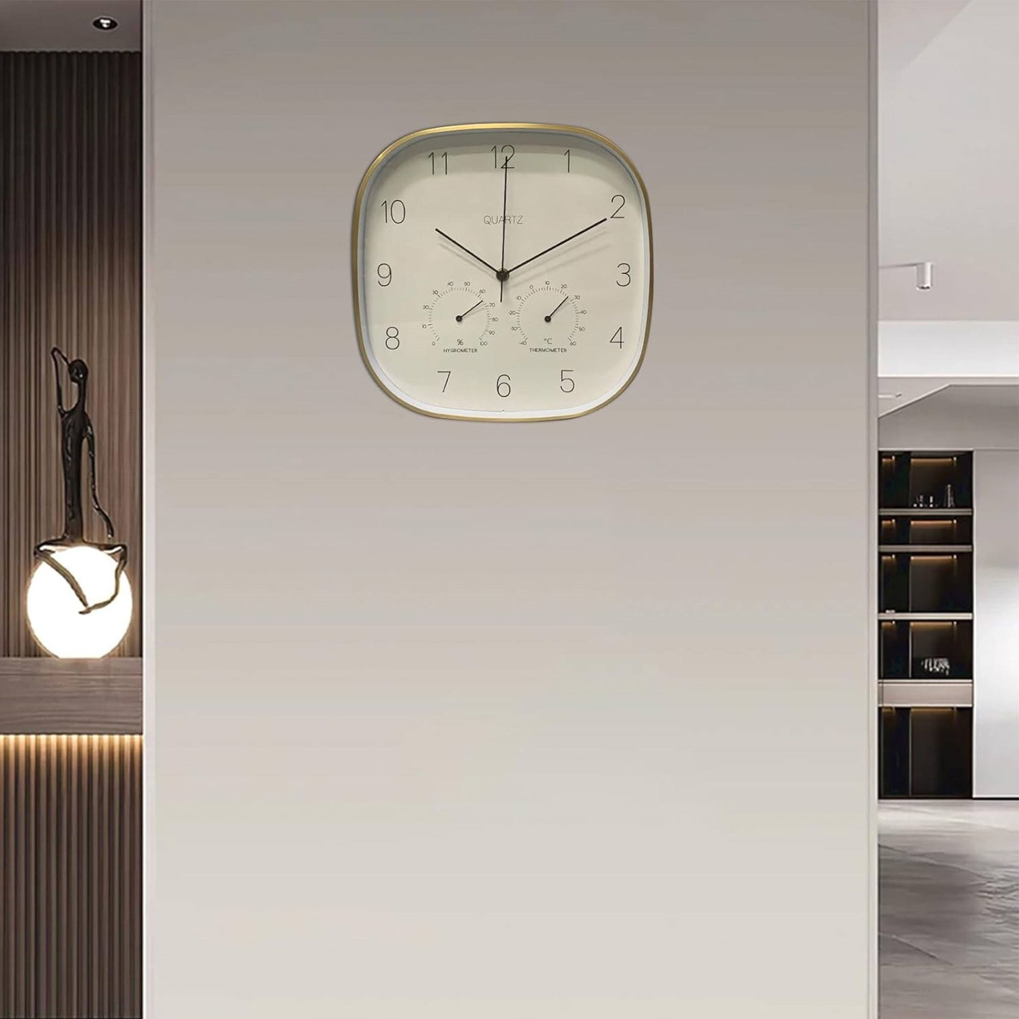 Well home reloj de pared marco dorado ø28,5x4cm