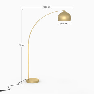 Lampadaire en métal couleur laiton - Dinard