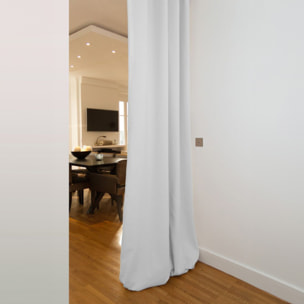Rideau Séparateur de Pièce à galon et ourlet - Blanc