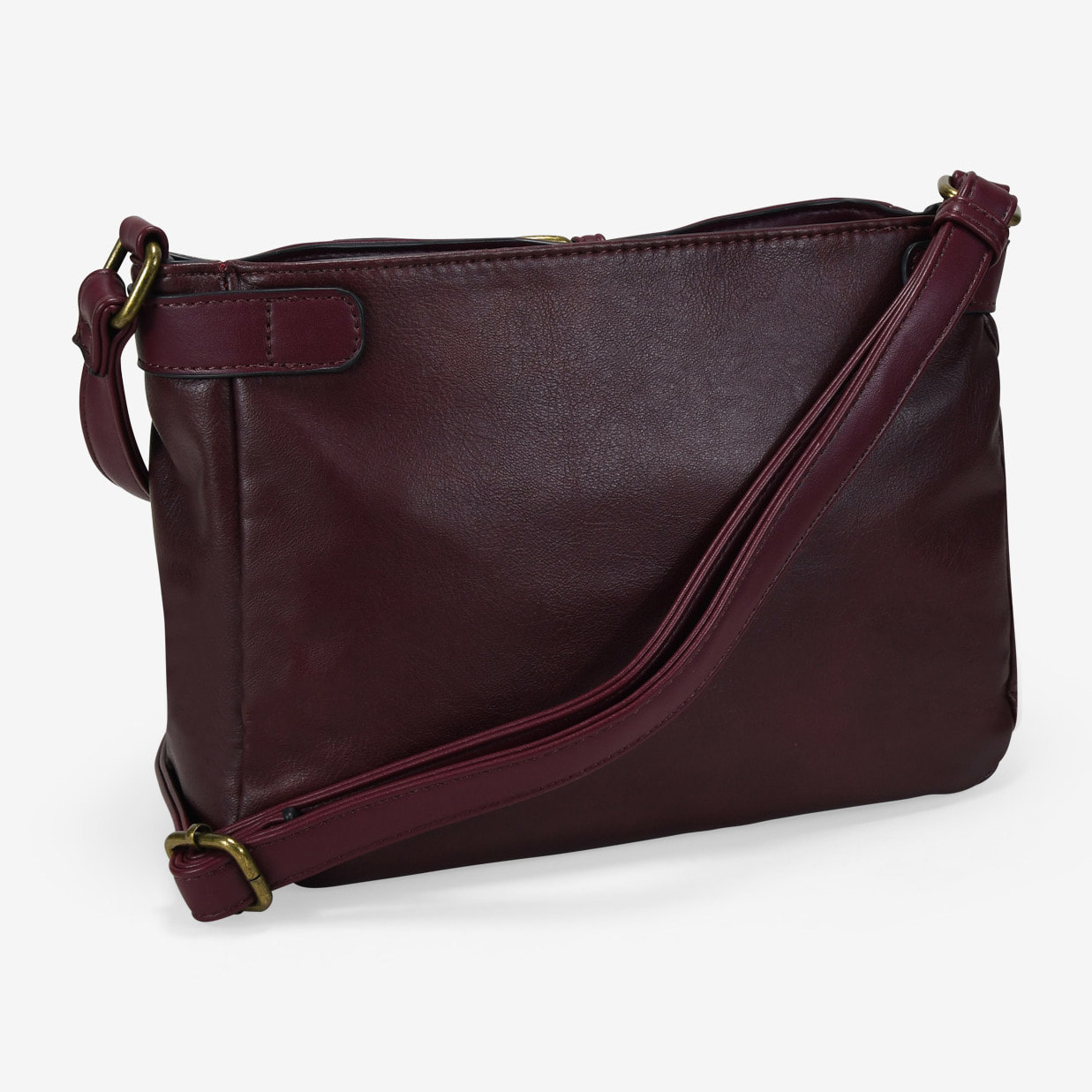 Bolso bandolera burdeos vintage con cinturón