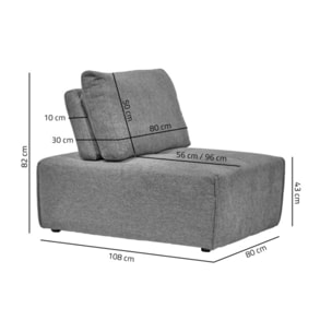 Chauffeuse en tissu pour canapé modulable - 3 coloris - FINN