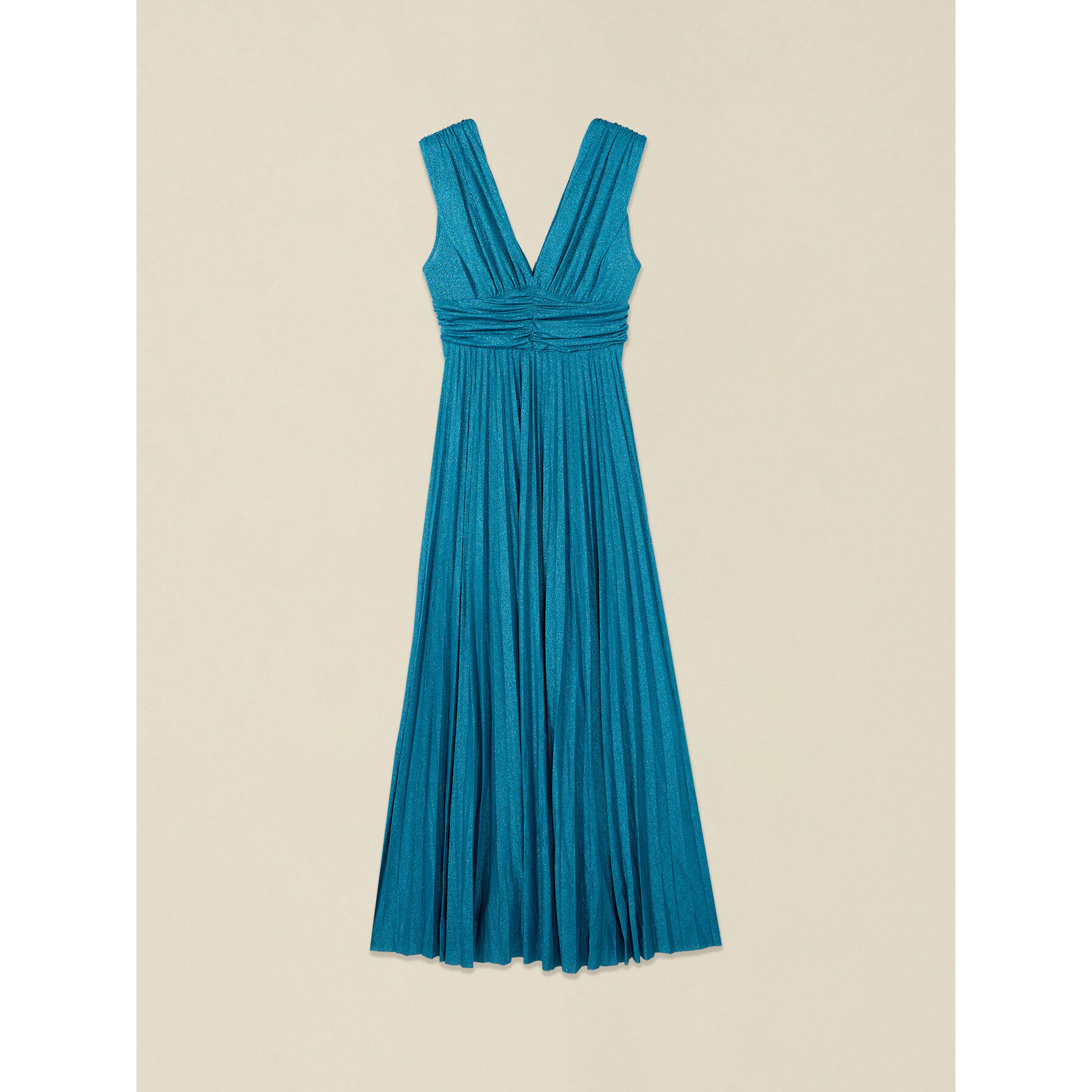 Oltre - Vestito lungo in jersey lurex - Azzurro