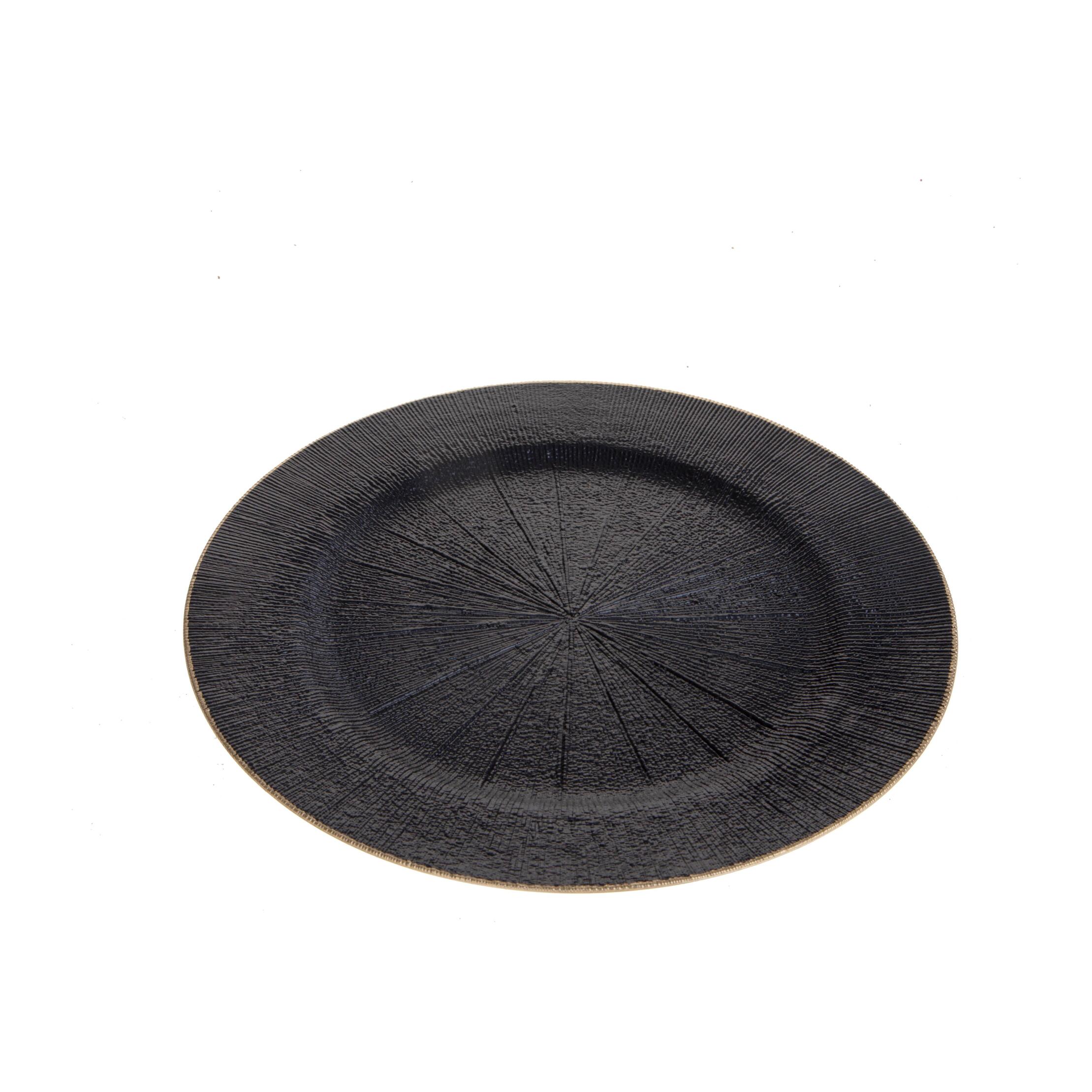 Piatto con linee uso decorativo - Pezzi 12 - NERO - Bianchi Dino SpA