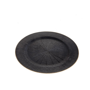 Piatto con linee uso decorativo - Pezzi 12 - NERO - Bianchi Dino SpA
