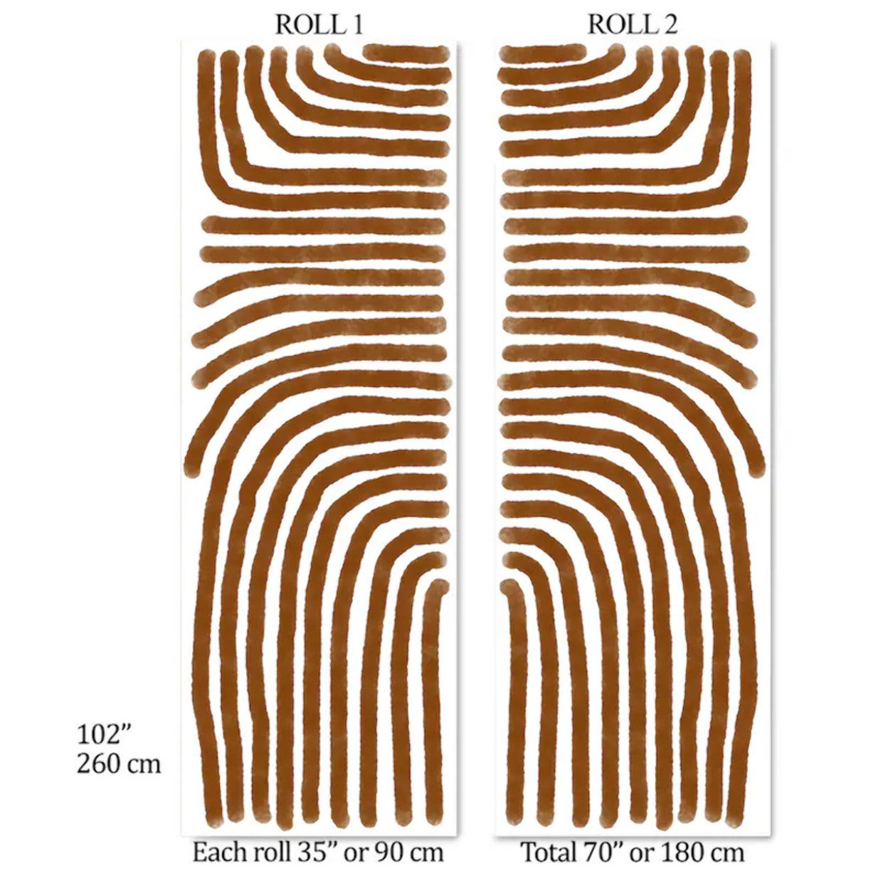 Carta da Parati Boho Astratta Marrone e Bianca