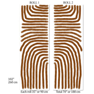 Carta da Parati Boho Astratta Marrone e Bianca