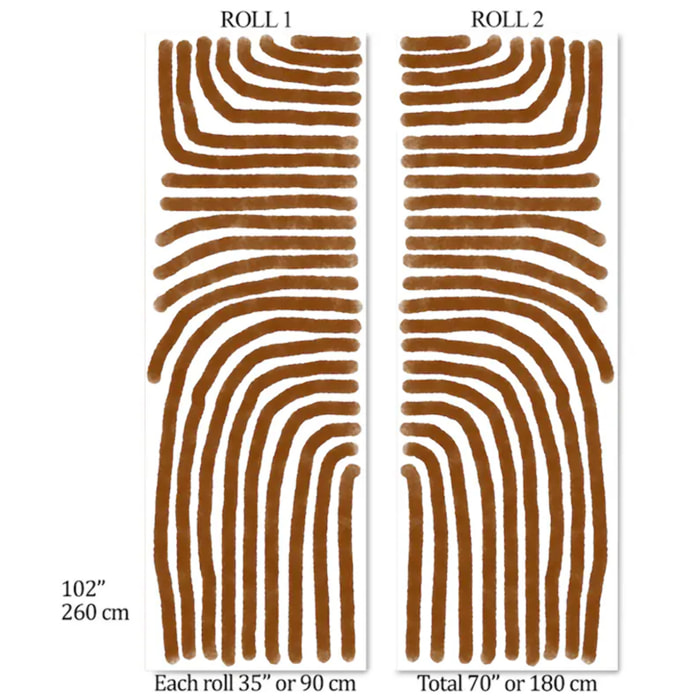 Carta da Parati Boho Astratta Marrone e Bianca