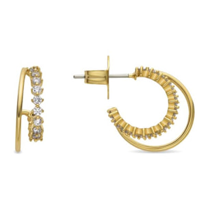 Pendientes con Circonita Brillante acabado oro 18k