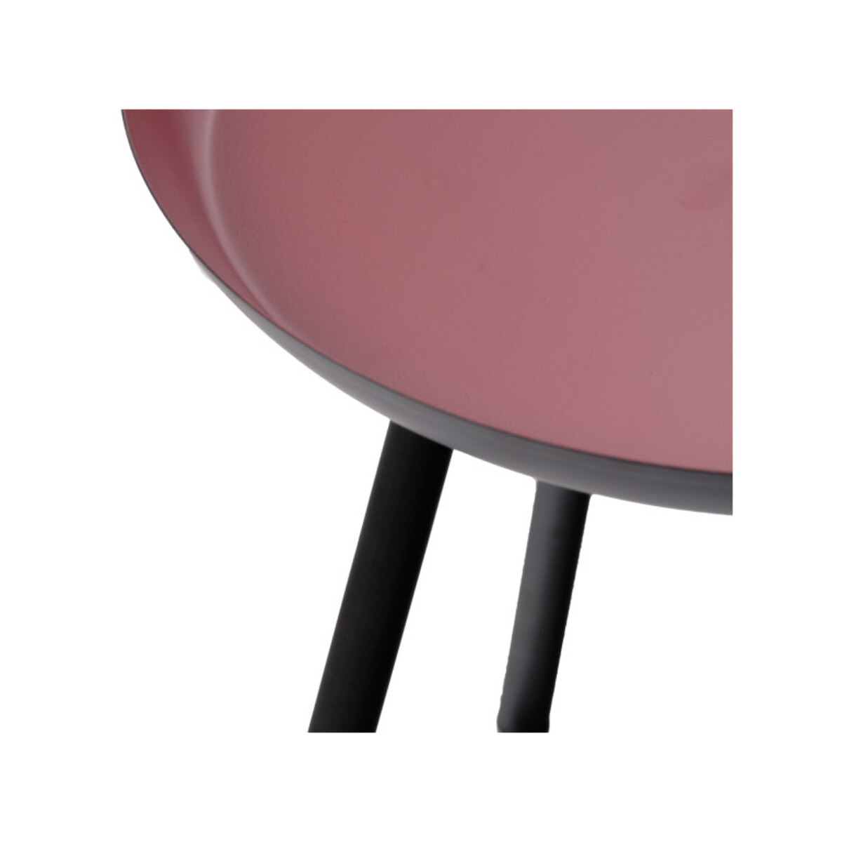 Bout de canapé rond avec plateau creux en métal rouge et noir - SOUFIO