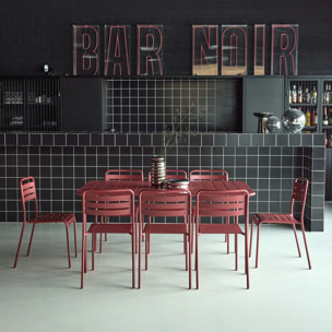 Table de jardin métal + 8 assises AMÉLIA