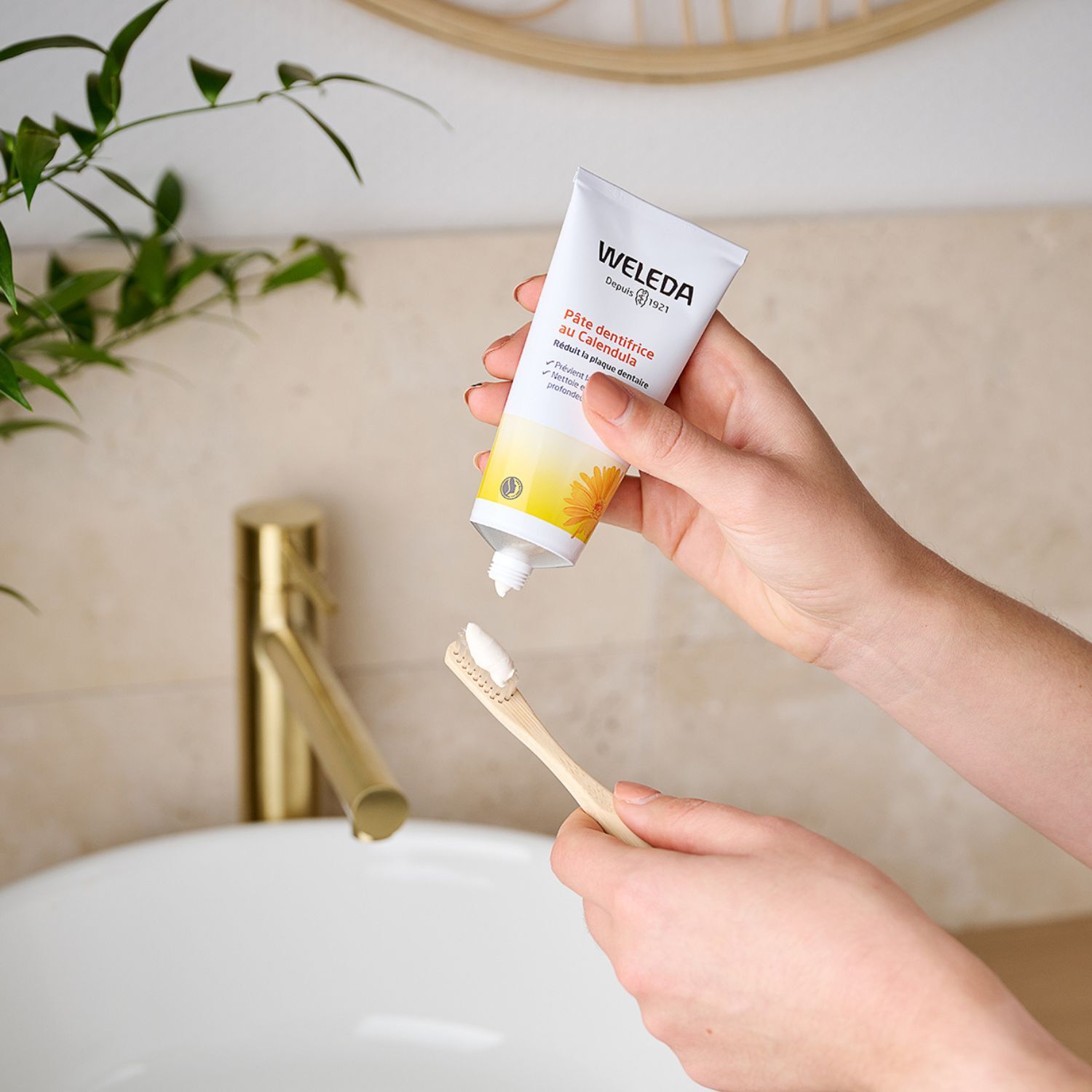 WELEDA - Trio Pâte dentifrice au Calendula - Protège et renforce les gencives -  Vegan* - Certifié Natrue** - Tube 75 ml  x 3