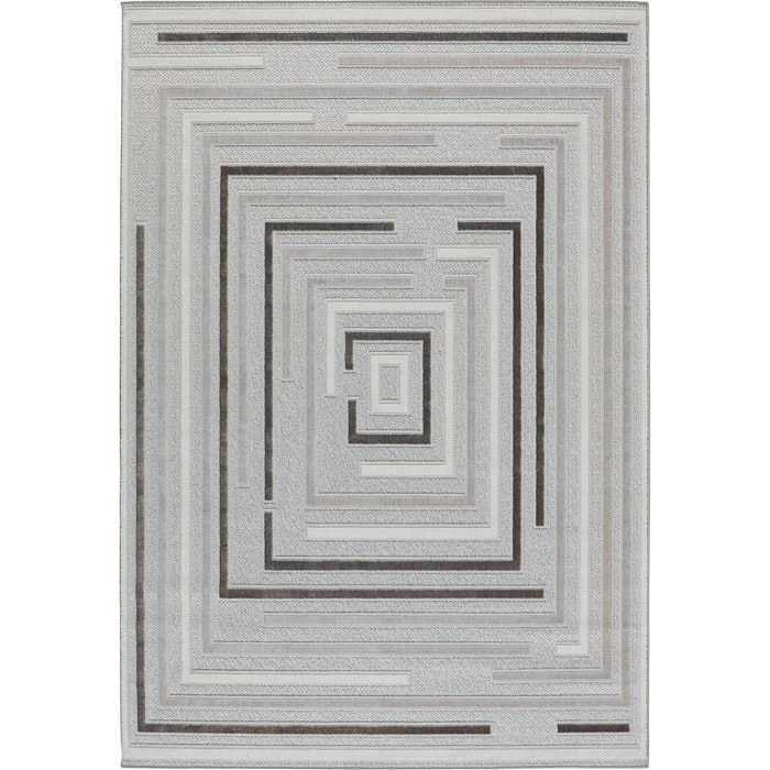 Tapis Loopin 334 gris 160x230 cm - Motif en relief - Indoor & Outdoor