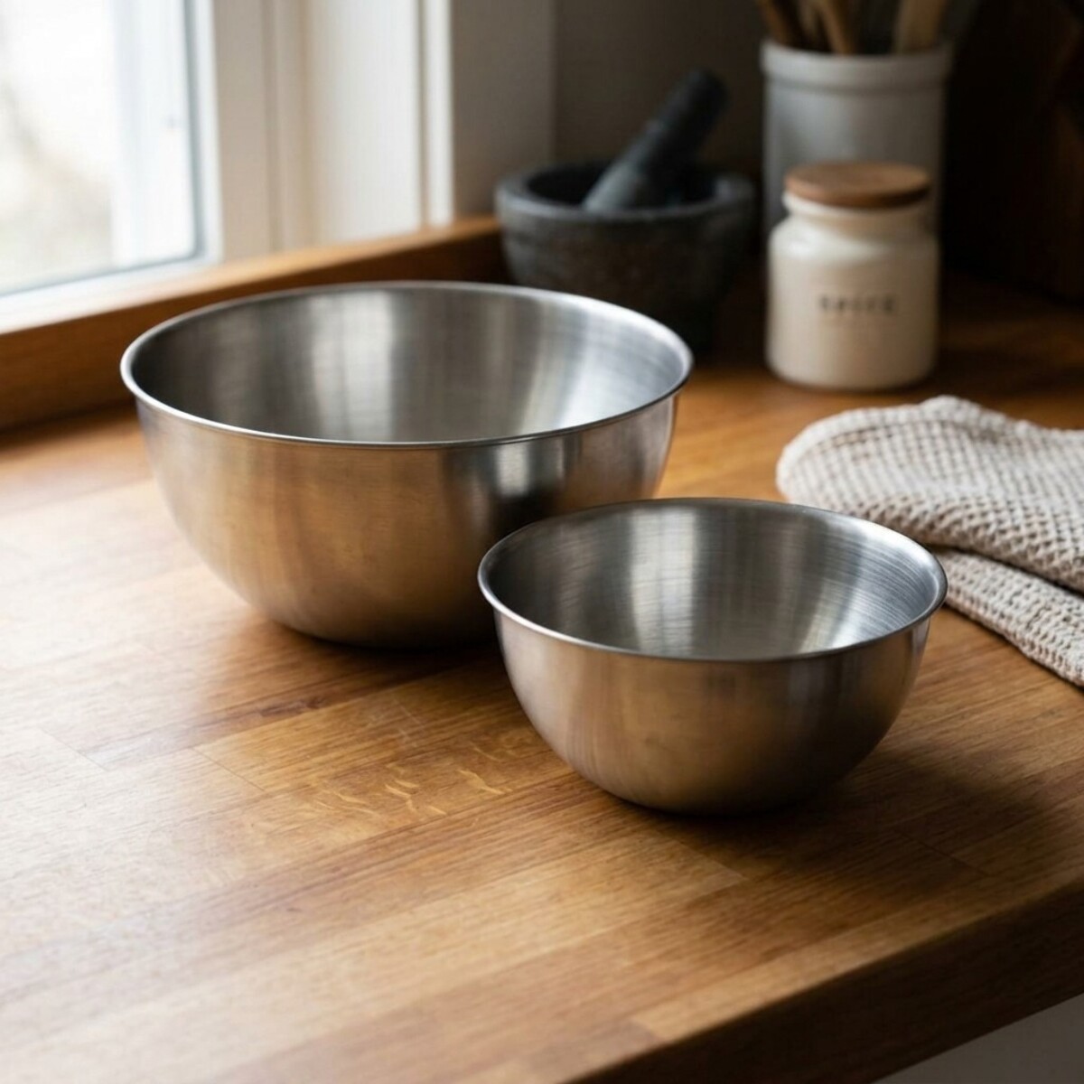 Set de 2 bols à mixer en inox 20,5 et 25 cm Fackelmann Basic