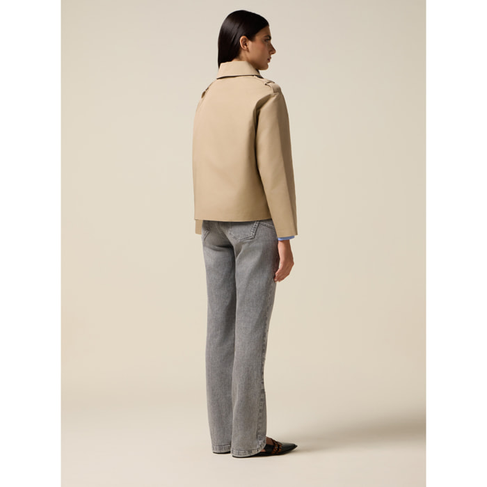 Oltre - Trench corto misto cotone - Beige