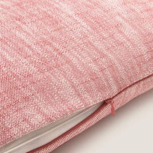 Funda de cojín algodón efecto lino Soliso color rojo Algodón